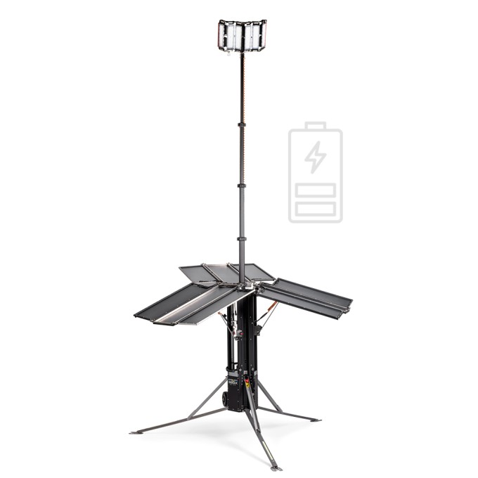 Sistem telescopic de iluminare temporara 320W - 45.000 lumeni - cu acumulator si panouri solare